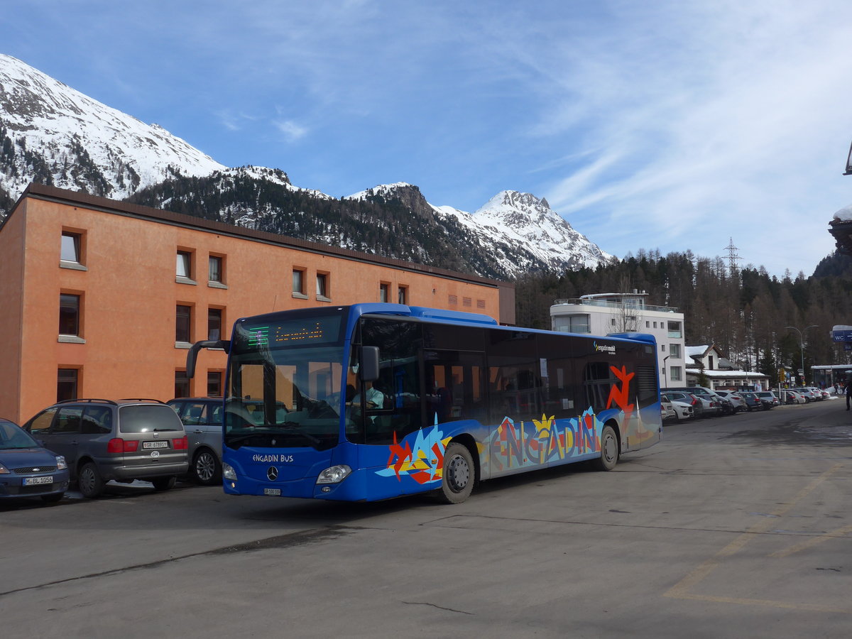 (201'852) - SBC Chur - Nr. 109/GR 100'109 - Mercedes am 2. M�rz 2019 beim Bahnhof Pontresina
