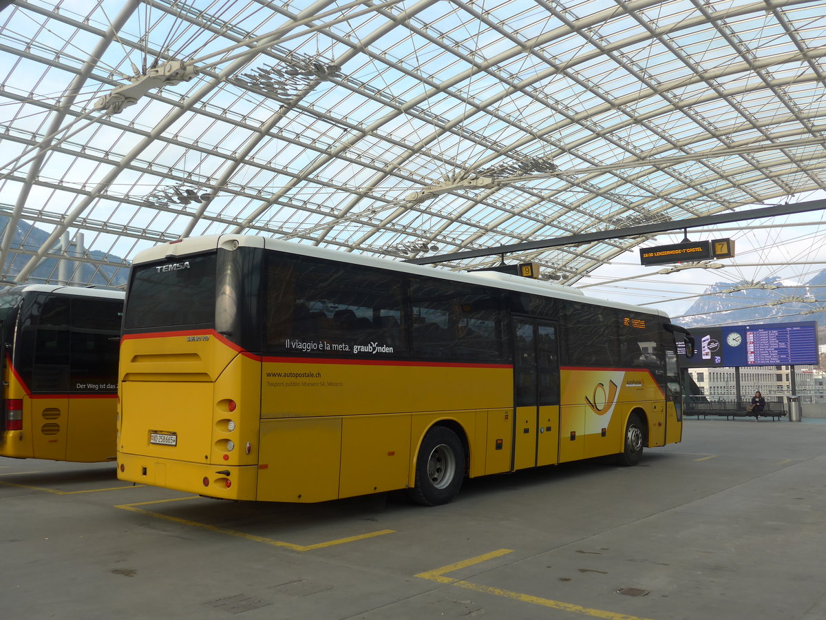 (201'856) - CarPostal Ouest - VD 258'665 - Temsa (ex TpM, Mesocco Nr. 17; ex AutoPostale Ticino) am 2. M�rz 2019 in Chur, Postautostation