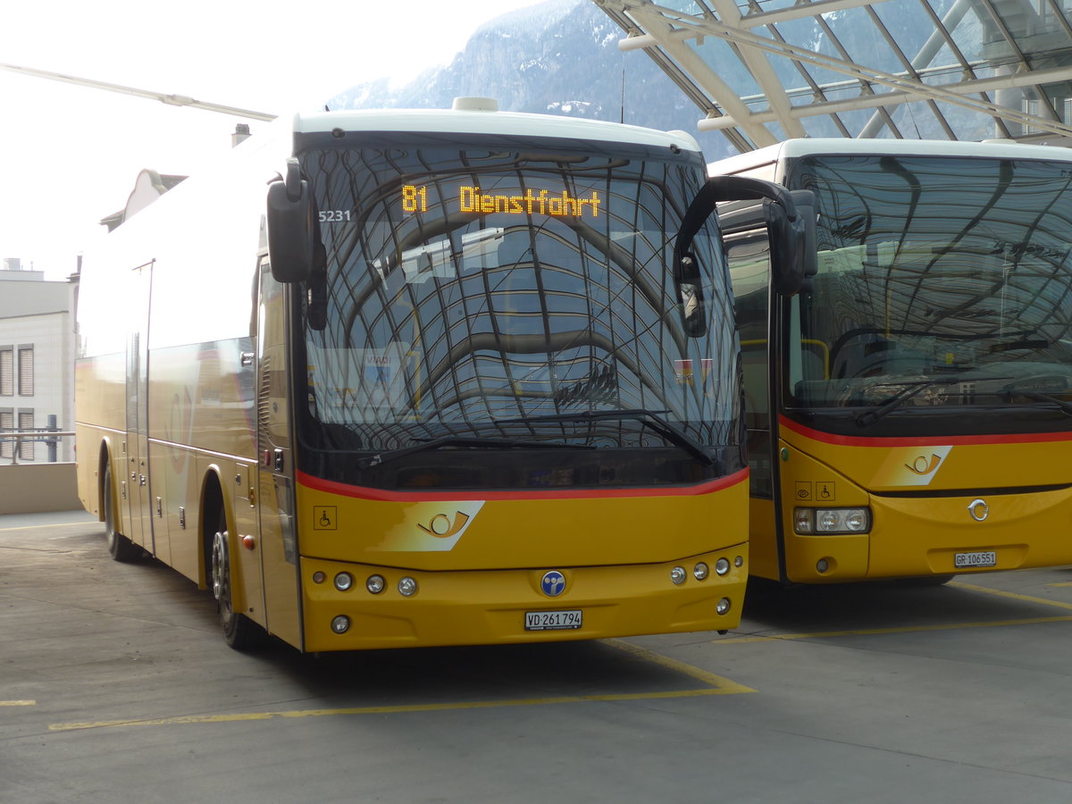 (201'857) - CarPostal Ouest - VD 261'794 - Temsa (ex TpM, Mesocco Nr. 19; ex AutoPostale Ticino) am 2. M�rz 2019 in Chur, Postautostation