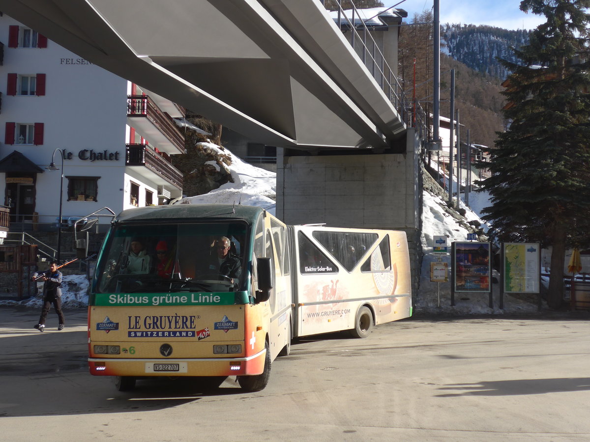 (201'894) - OBZ Zermatt - Nr. 6/VS 322'707 - Vetter (ex Sturm, D-Daaden; ex Dekra-Akademie, D-Stuttgart) am 3. M�rz 2019 in Zermatt, Getwing Br�cke