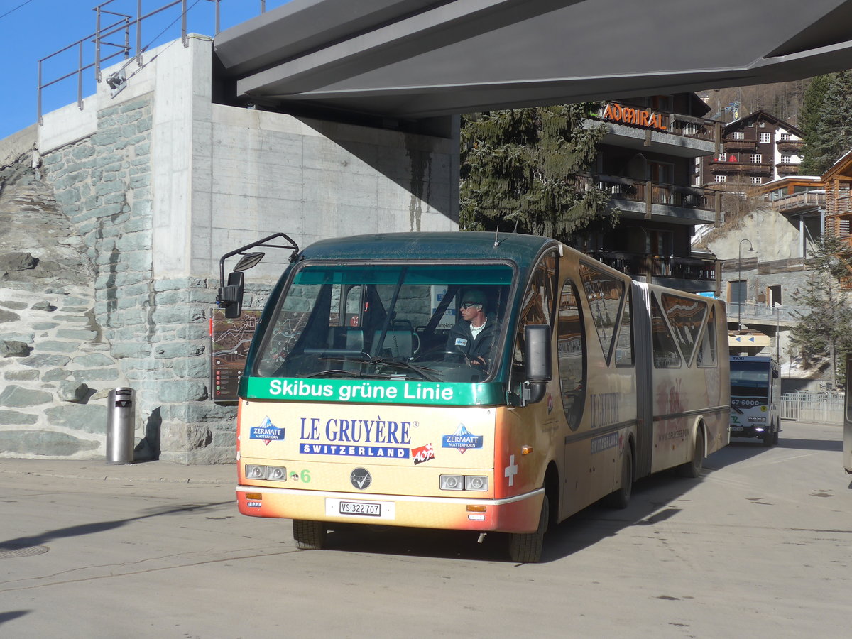 (201'903) - OBZ Zermatt - Nr. 6/VS 322'707 - Vetter (ex Sturm, D-Daaden; ex Dekra-Akademie, D-Stuttgart) am 3. M�rz 2019 in Zermatt, Getwing Br�cke