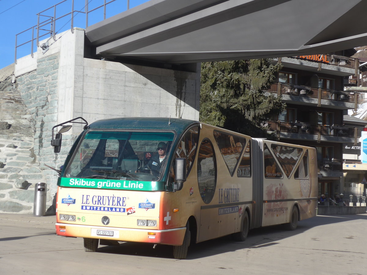 (201'904) - OBZ Zermatt - Nr. 6/VS 322'707 - Vetter (ex Sturm, D-Daaden; ex Dekra-Akademie, D-Stuttgart) am 3. M�rz 2019 in Zermatt, Getwing Br�cke