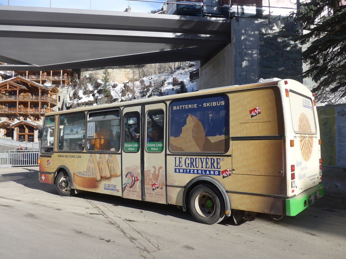 (201'905) - OBZ Zermatt - Nr. 1/VS 192'608 - Vetter (ex Nr. 5) am 3. M�rz 2019 in Zermatt, Getwing Br�cke