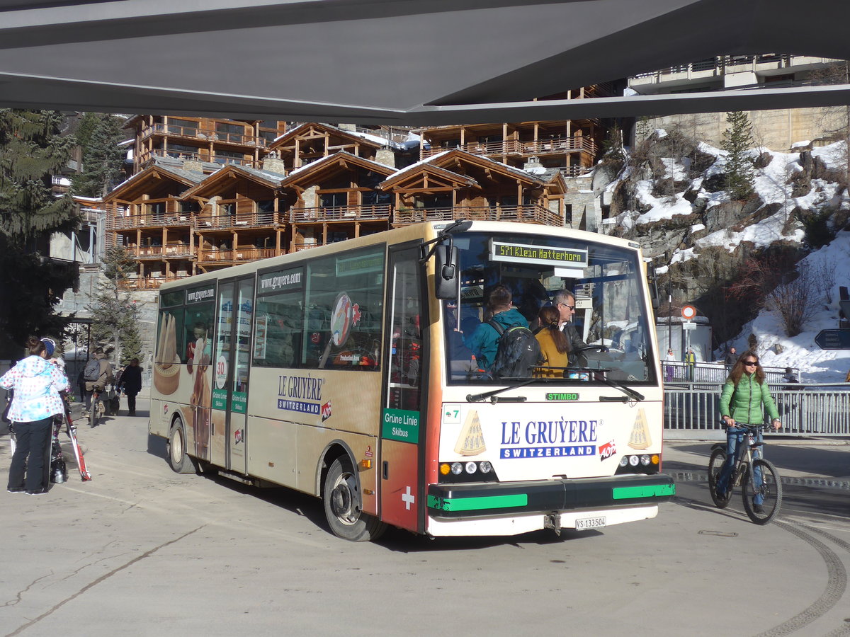 (201'908) - OBZ Zermatt - Nr. 7/VS 133'504 - Stimbo am 3. M�rz 2019 in Zermatt, Getwing Br�cke