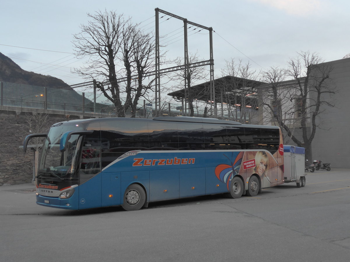 (201'926) - Zerzuben, Visp-Eyholz - Nr. 11/VS 55'832 - Setra am 3. M�rz 2019 beim Bahnhof Brig