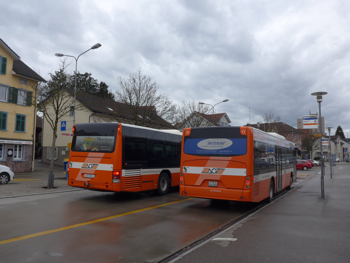 (201'965) - AOT Amriswil - Nr. 3/TG 116'583 - Neoplan am 4. M�rz 2019 beim Bahnhof Amriswil