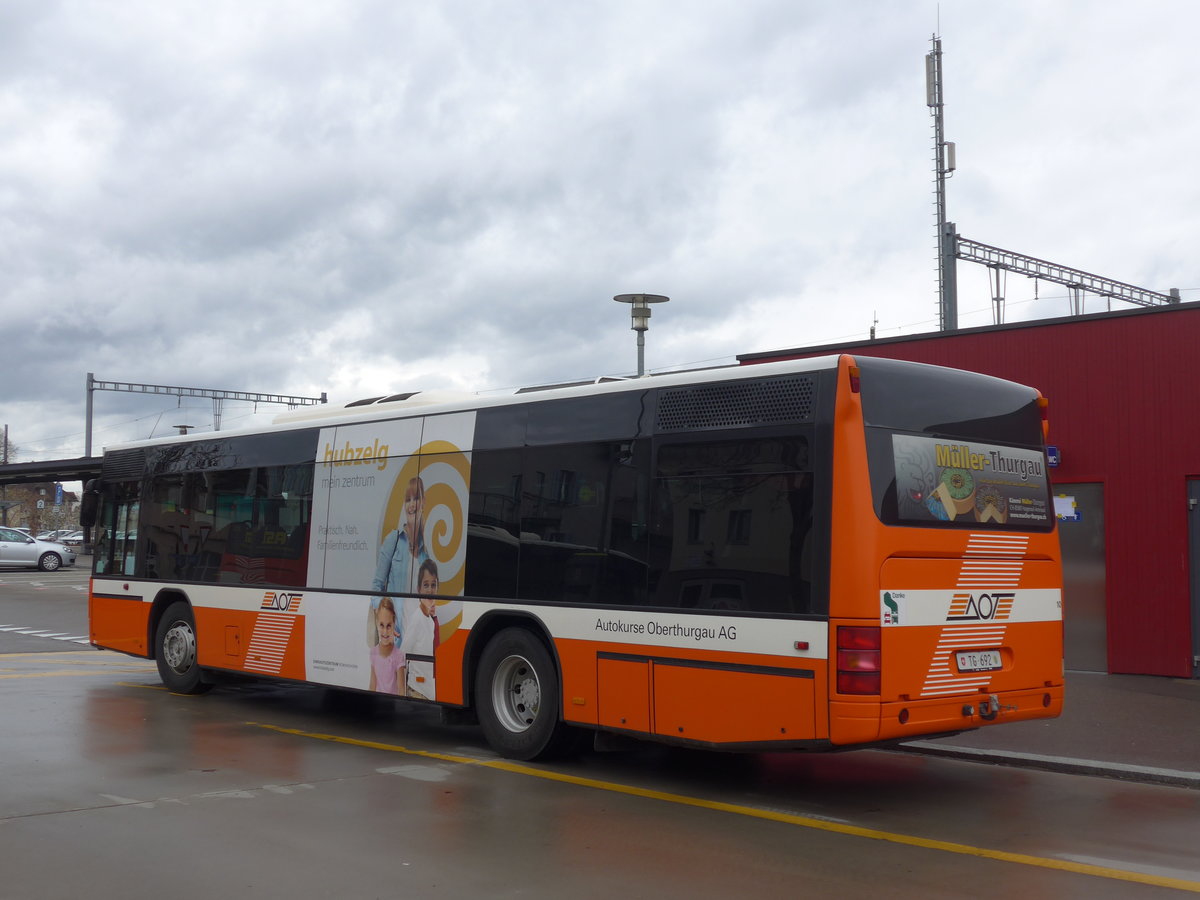 (201'969) - AOT Amriswil - Nr. 10/TG 692 - Neoplan am 4. M�rz 2019 beim Bahnhof Amriswil