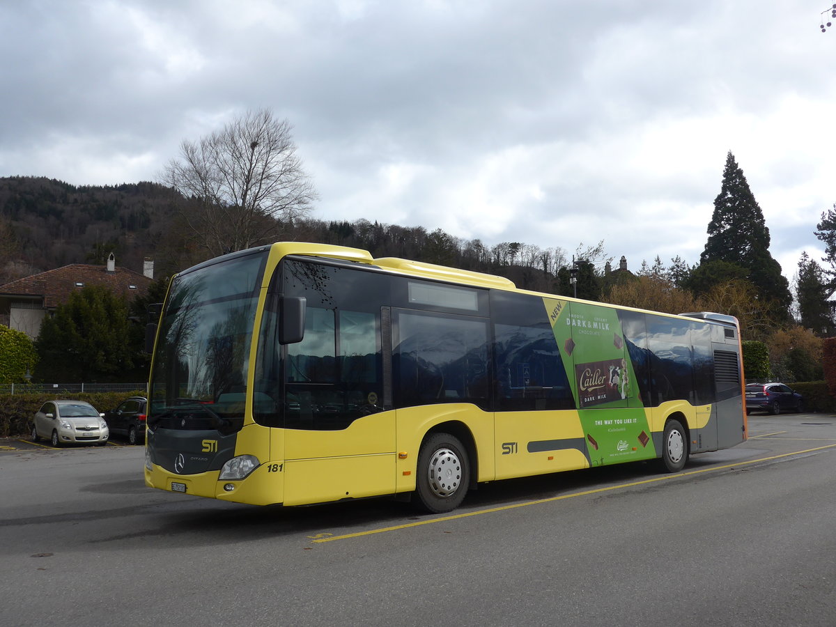 (202'008) - STI Thun - Nr. 181/BE 752'181 - Mercedes am 7. M�rz 2019 bei der Schiffl�ndte Thun