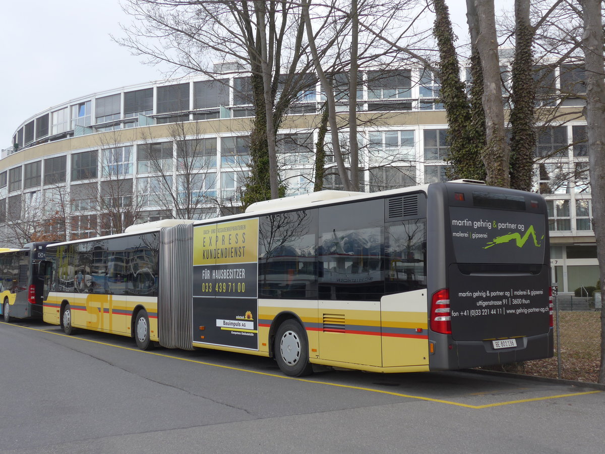 (202'012) - STI Thun - Nr. 136/BE 801'136 - Mercedes am 8. M�rz 2019 bei der Schiffl�ndte Thun