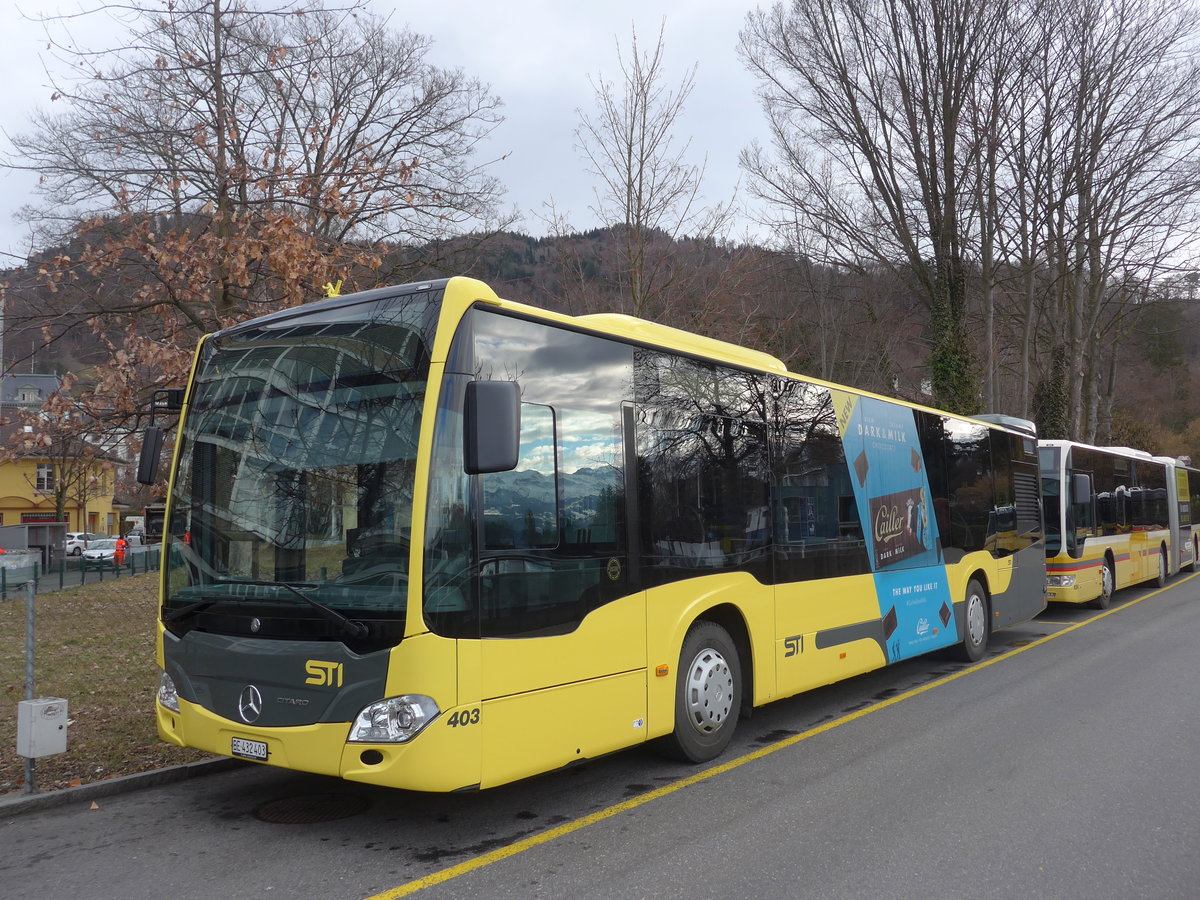 (202'013) - STI Thun - Nr. 403/BE 432'403 - Mercedes am 8. M�rz 2019 bei der Schiffl�ndte Thun