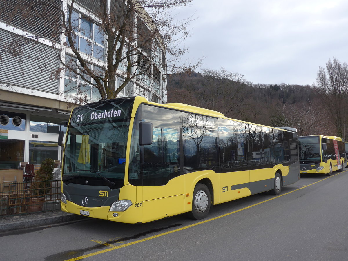 (202'016) - STI Thun - Nr. 187/BE 804'187 - Mercedes am 8. M�rz 2019 bei der Schiffl�ndte Thun
