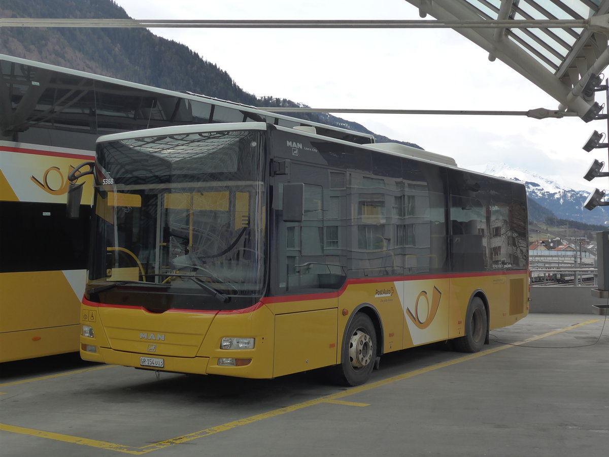 (202'035) - Bossi&Hemmi, Tiefencastel - GR 154'013 - MAN/G�ppel (ex Zegg, Samnaun) am 10. M�rz 2019 in Chur, Postautostation