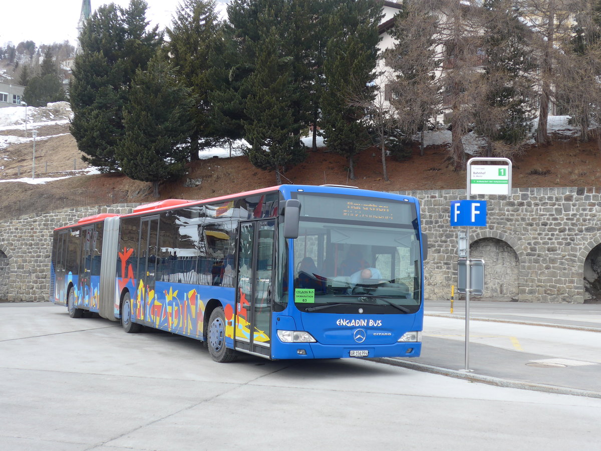 (202'043) - SBC Chur - Nr. 94/GR 156'994 - Mercedes am 10. M�rz 2019 beim Bahnhof St. Moritz