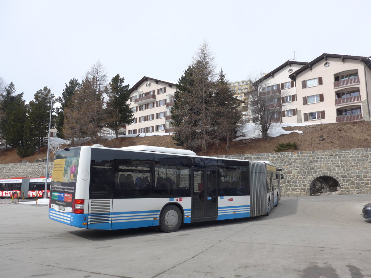 (202'054) - RTB Altst�tten - Nr. 10/SG 348'634 - MAN am 10. M�rz 2019 beim Bahnhof St. Moritz