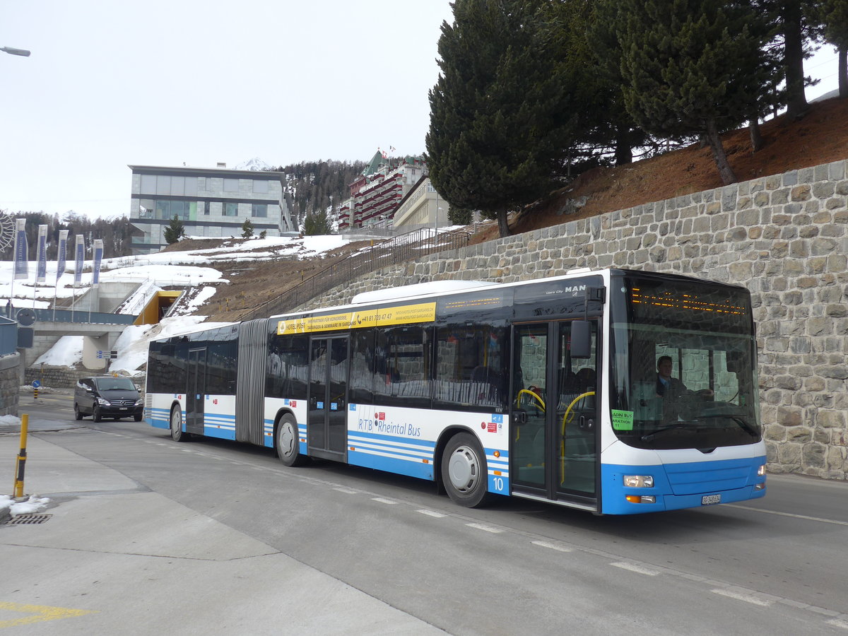 (202'055) - RTB Altst�tten - Nr. 10/SG 348'634 - MAN am 10. M�rz 2019 beim Bahnhof St. Moritz