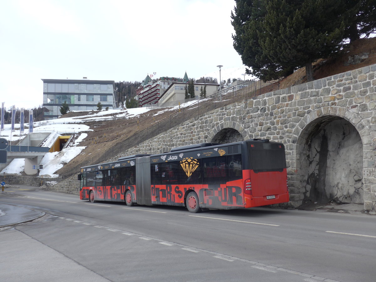 (202'069) - SBC Chur - Nr. 55/GR 155'855 - Mercedes am 10. M�rz 2019 beim Bahnhof St. Moritz