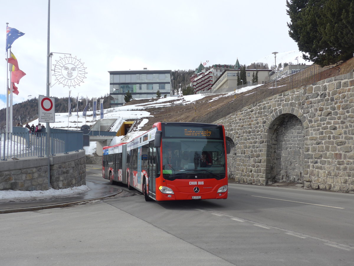 (202'082) - SBC Chur - Nr. 52/GR 155'852 - Mercedes am 10. M�rz 2019 beim Bahnhof St. Moritz