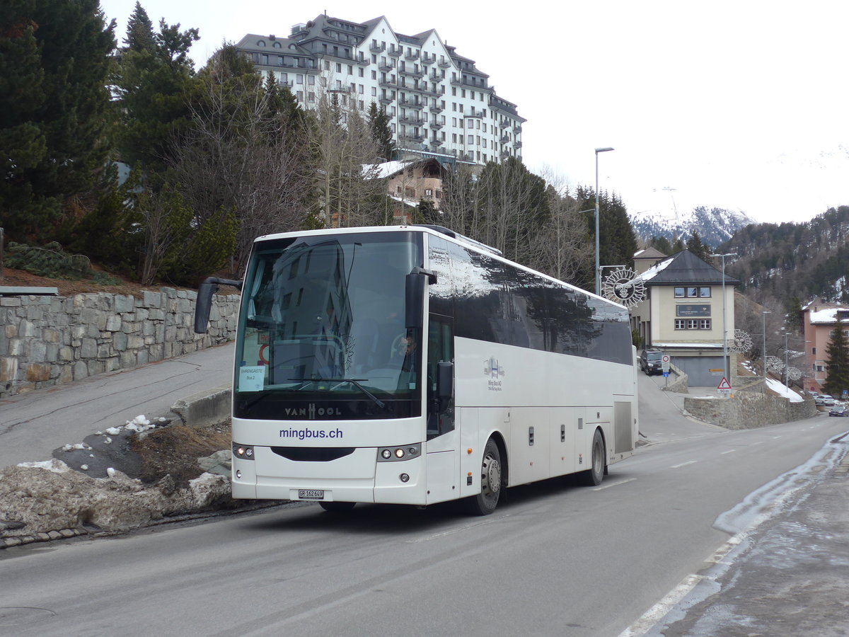 (202'103) - Ming, Sils-Maria - GR 162'649 - Van Hool am 10. M�rz 2019 in St. Moritz, Via Serlas