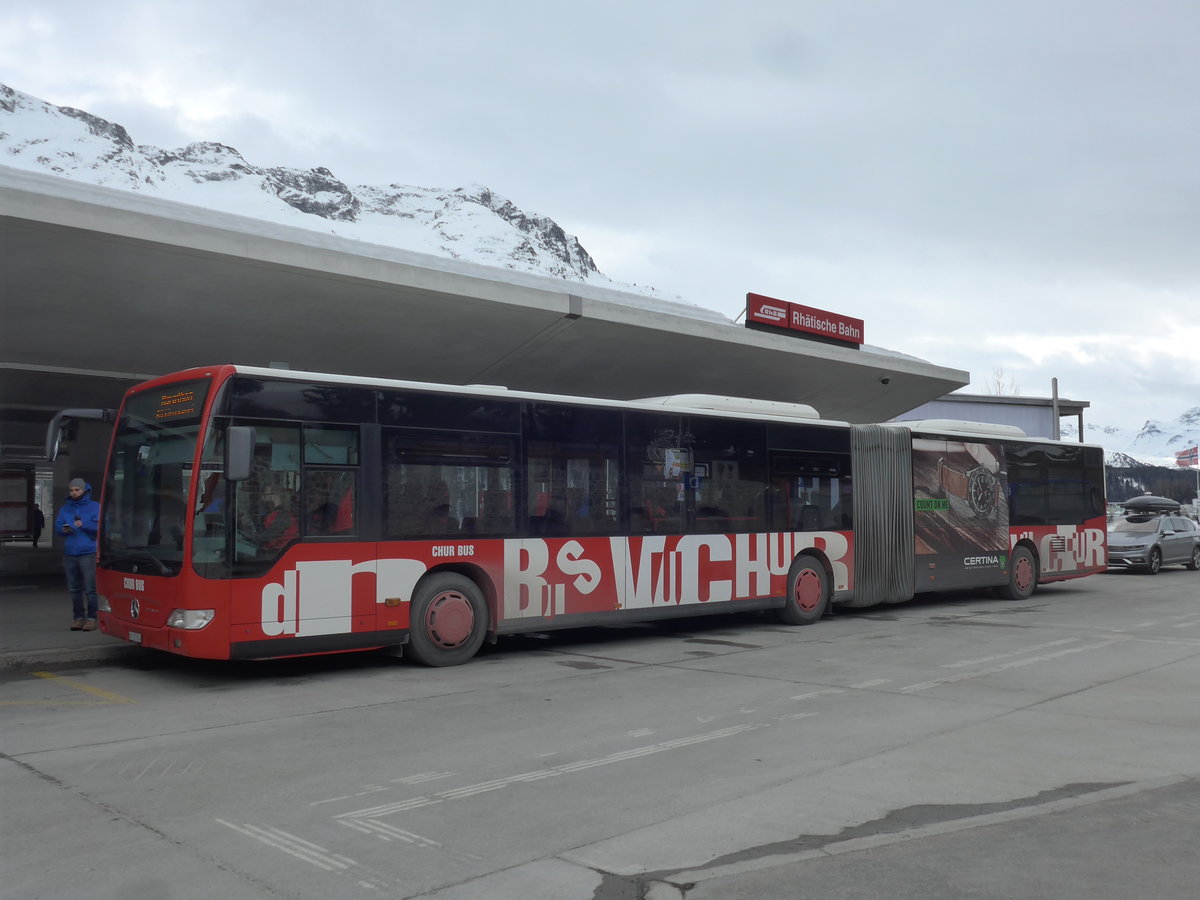 (202'105) - SBC Chur - Nr. 54/GR 155'854 - Mercedes am 10. M�rz 2019 beim Bahnhof St. Moritz