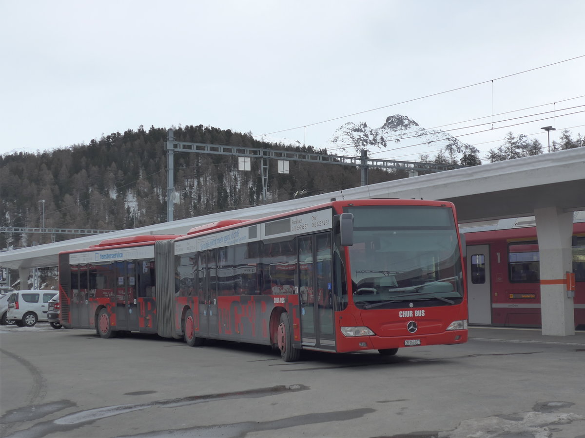 (202'113) - SBC Chur - Nr. 57/GR 155'857 - Mercedes (ex Nr. 76) am 10. M�rz 2019 beim Bahnhof St. Moritz