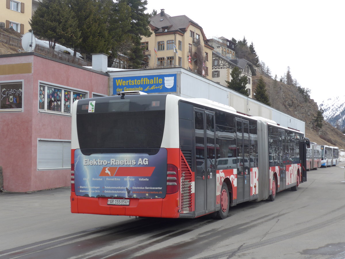 (202'114) - SBC Chur - Nr. 54/GR 155'854 - Mercedes am 10. M�rz 2019 beim Bahnhof St. Moritz