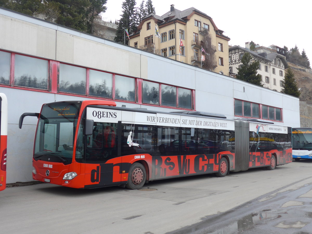 (202'117) - SBC Chur - Nr. 58/GR 155'858 - Mercedes am 10. M�rz 2019 beim Bahnhof St. Moritz