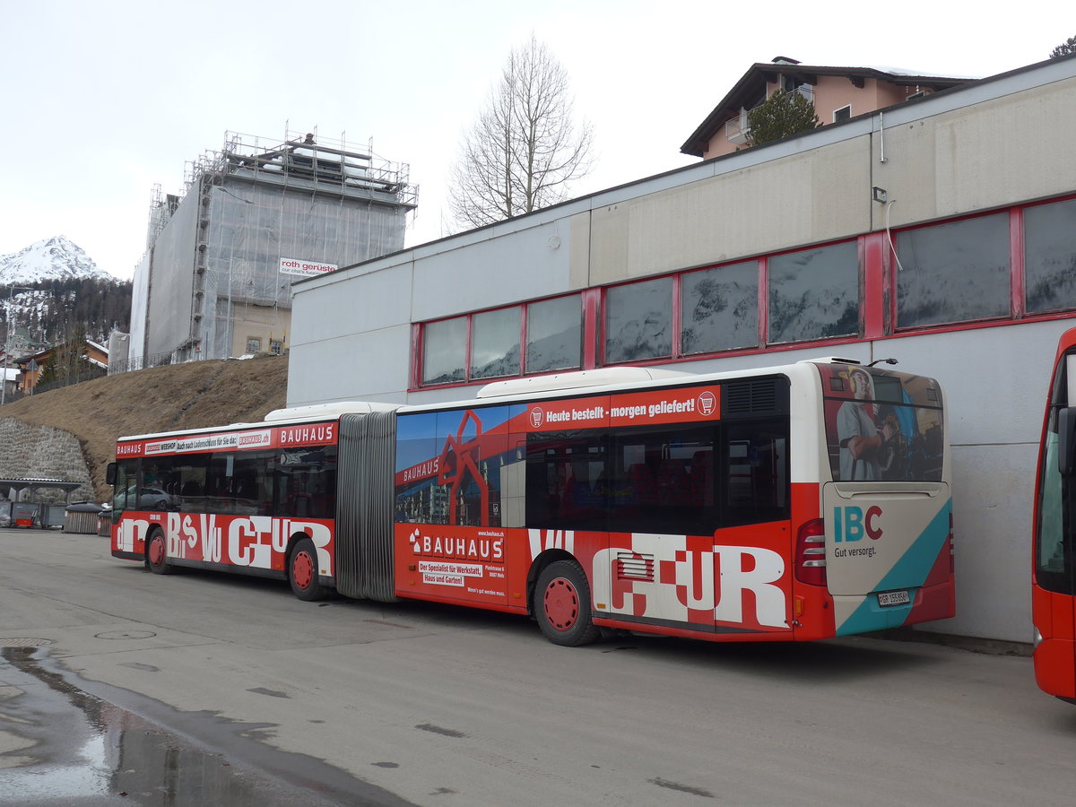 (202'121) - SBC Chur - Nr. 56/GR 155'856 - Mercedes (ex Nr. 36) am 10. M�rz 2019 beim Bahnhof St. Moritz