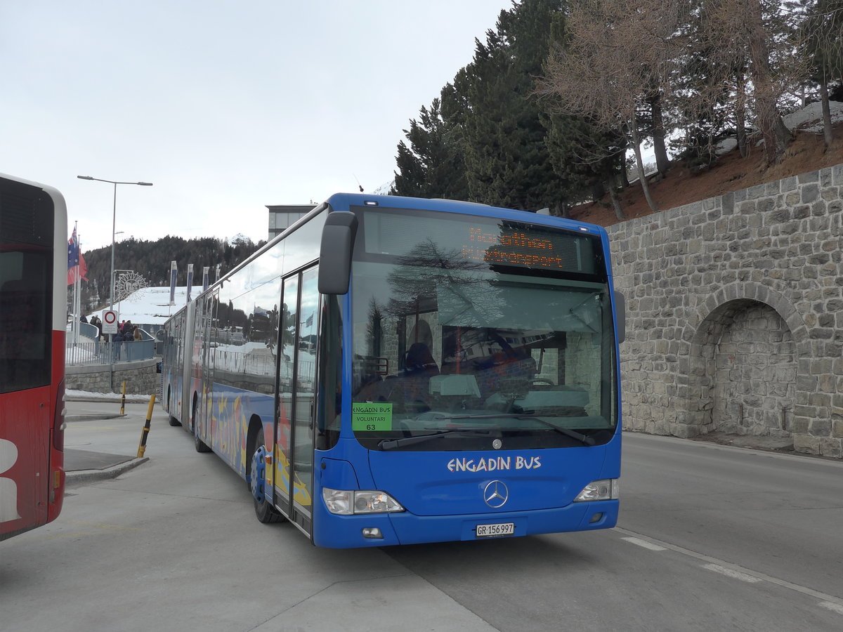 (202'128) - SBC Chur - Nr. 97/GR 156'997 - Mercedes am 10. M�rz 2019 beim Bahnhof St. Moritz