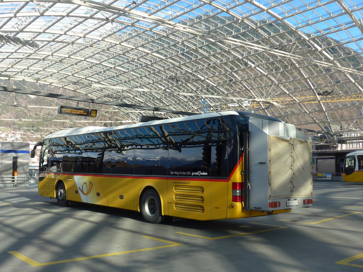 (202'135) - PostAuto Graub�nden - GR 173'207 - MAN am 10. M�rz 2019 in Chur, Postautostation