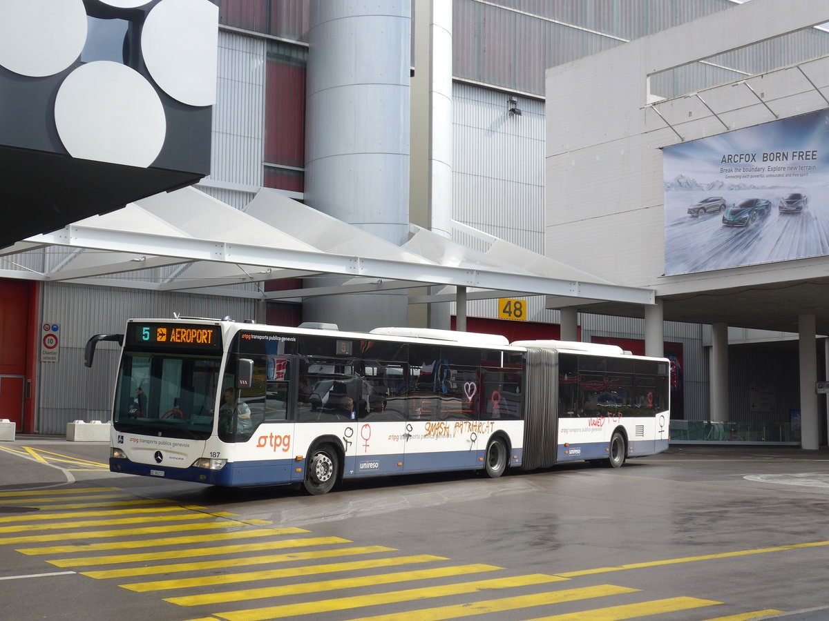 (202'178) - TPG Gen�ve - Nr. 187/GE 960'571 - Mercedes am 11. M�rz 2019 in Gen�ve, Palexpo