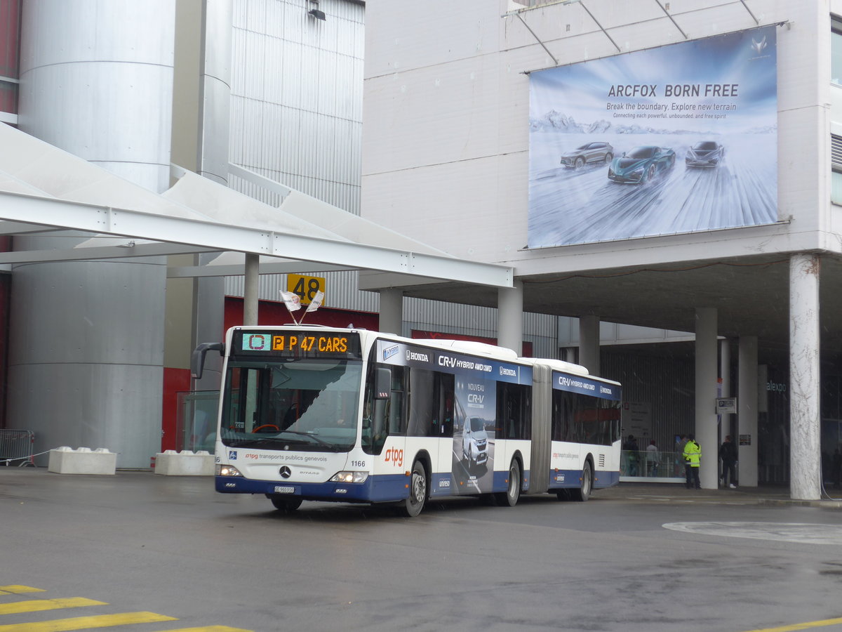 (202'198) - TPG Gen�ve - Nr. 1166/GE 960'916 - Mercedes am 11. M�rz 2019 in Gen�ve, Palexpo