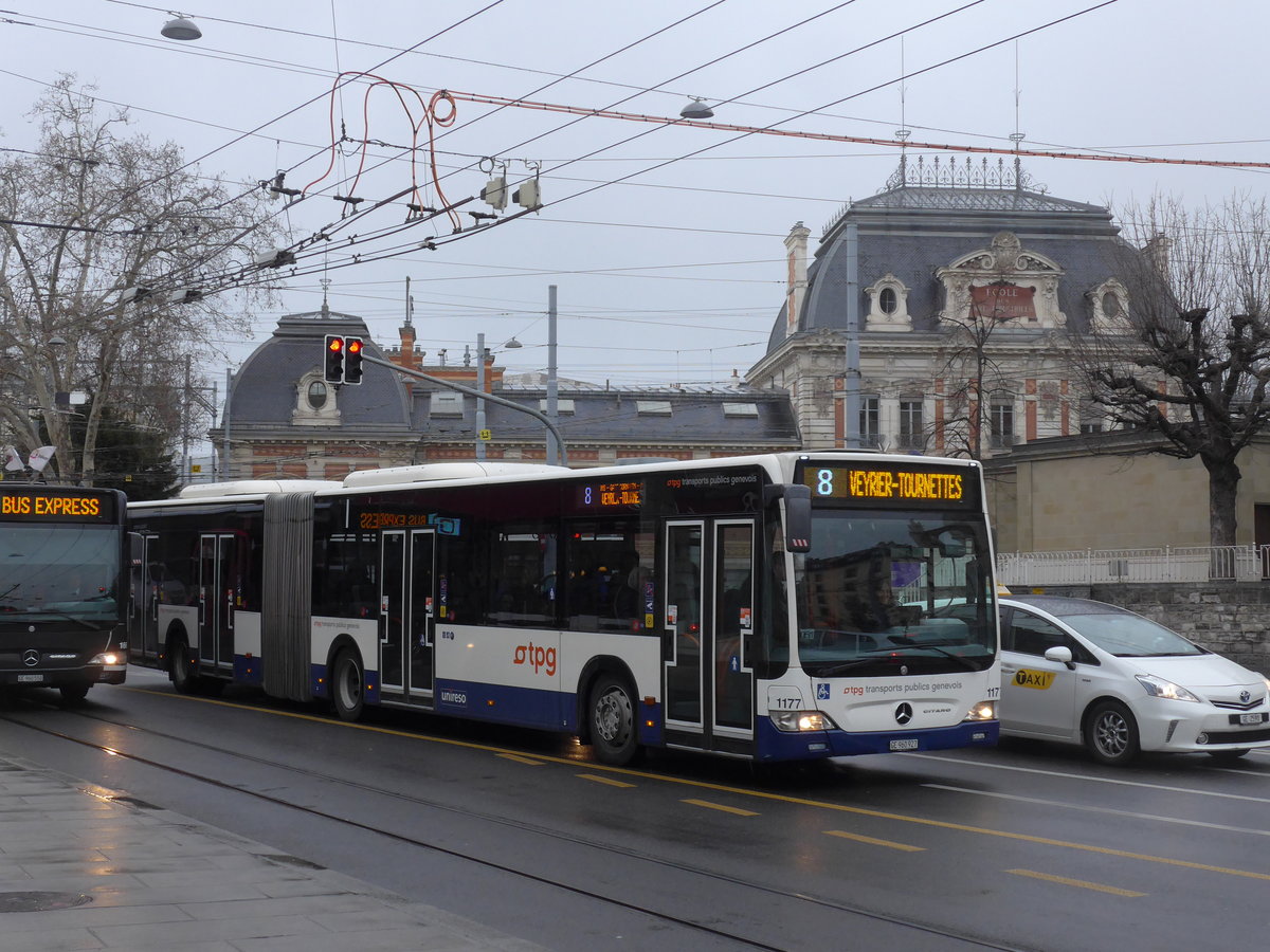 (202'210) - TPG Gen�ve - Nr. 1177/GE 960'927 - Mercedes am 11. M�rz 2019 in Gen�ve, Place des Vingt-Deux-Cantons