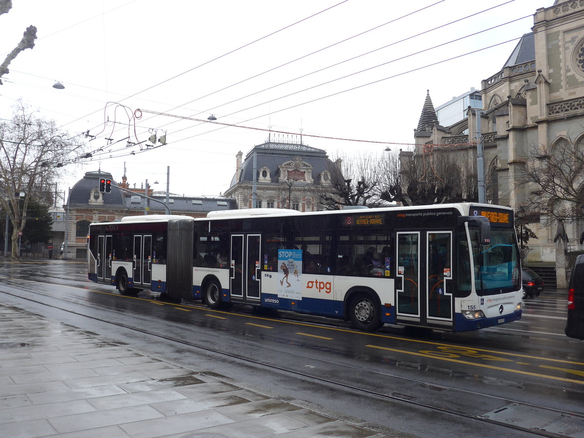 (202'225) - TPG Gen�ve - Nr. 155/GE 960'539 - Mercedes am 11. M�rz 2019 in Gen�ve, Place des Vingt-Deux-Cantons