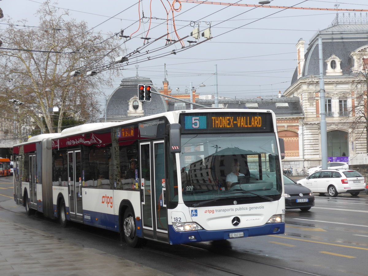 (202'242) - TPG Gen�ve - Nr. 182/GE 960'566 - Mercedes am 11. M�rz 2019 in Gen�ve, Place des Vingt-Deux-Cantons