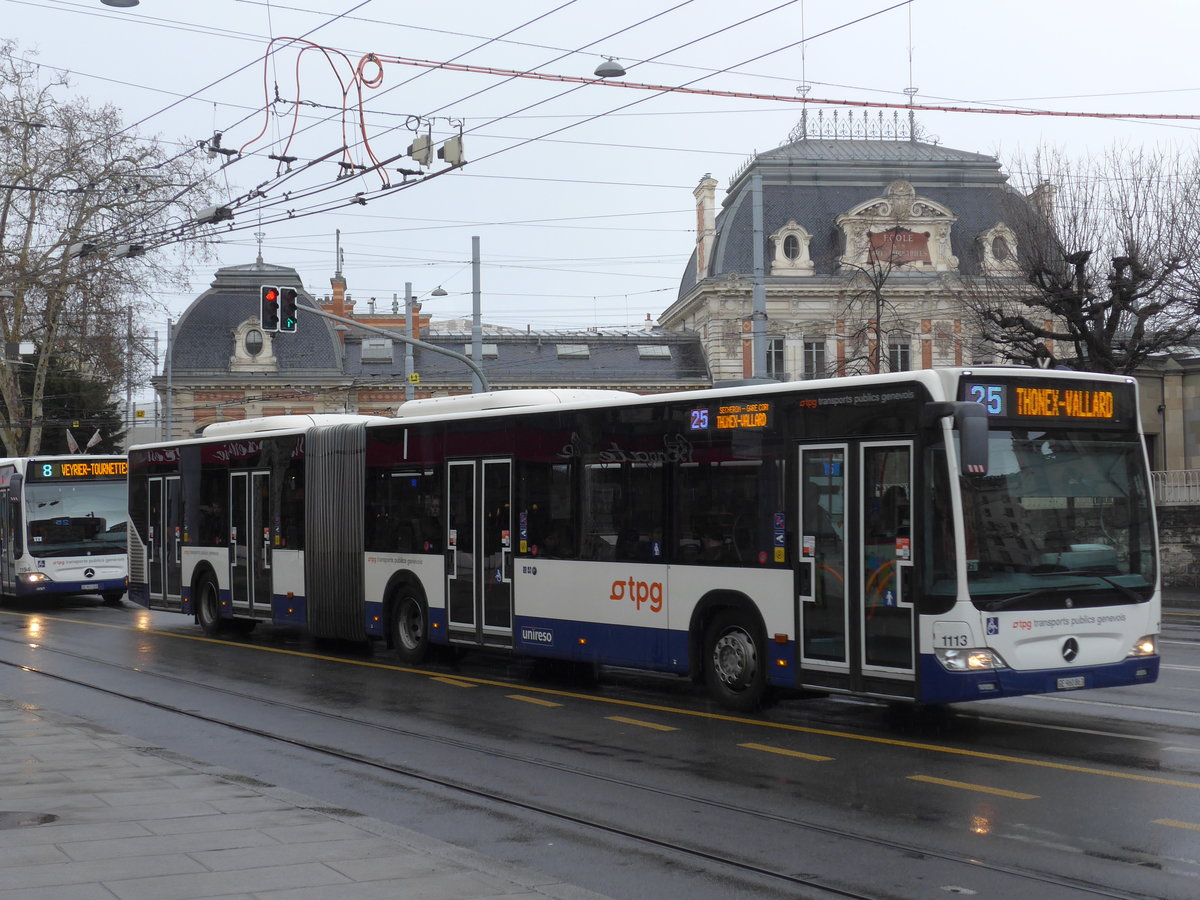 (202'247) - TPG Gen�ve - Nr. 1113/GE 960'863 - Mercedes am 11. M�rz 2019 in Gen�ve, Place des Vingt-Deux-Cantons