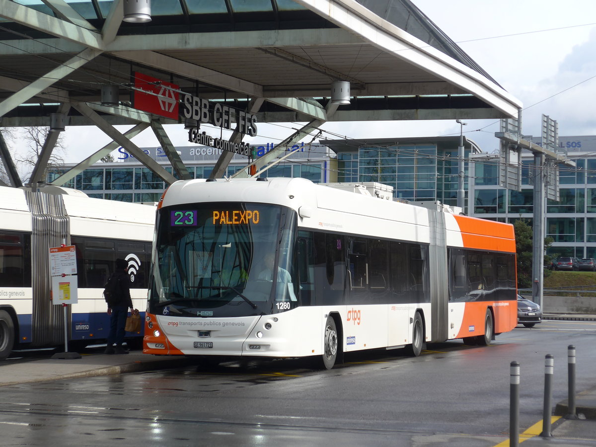 (202'280) - TPG Gen�ve - Nr. 1280/GE 961'721 - Hess/Hess TOSA am 11. M�rz 2019 in Gen�ve, A�roport