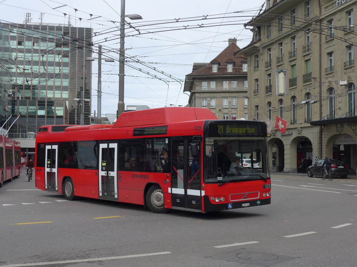 (202'354) - Bernmobil, Bern - Nr. 129/BE 624'129 - Volvo am 12. M�rz 2019 beim Bahnhof Bern