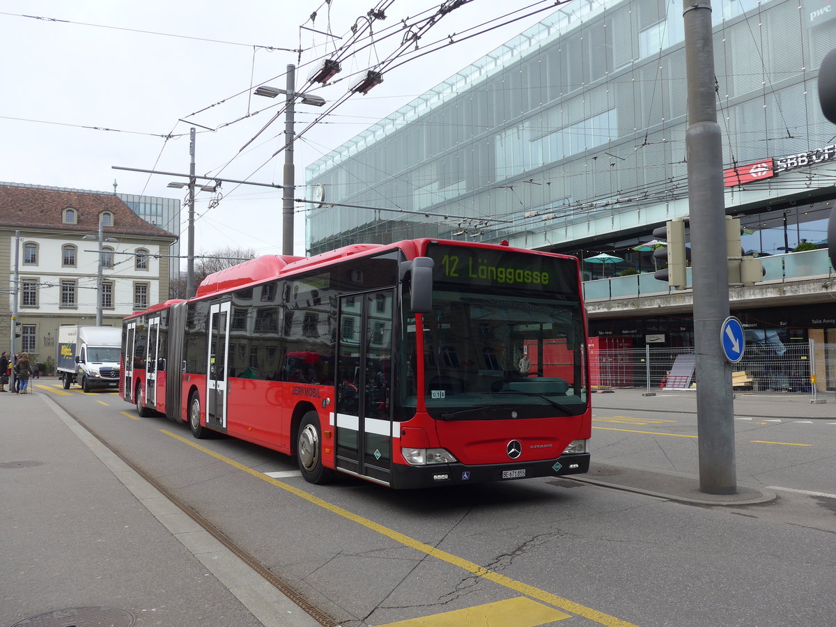 (202'355) - Bernmobil, Bern - Nr. 855/BE 671'855 - Mercedes am 12. M�rz 2019 beim Bahnhof Bern