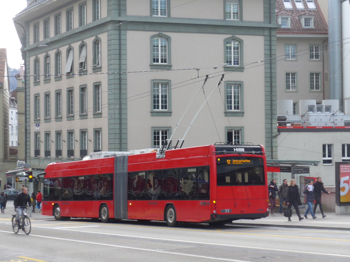 (202'368) - Bernmobil, Bern - Nr. 35 - Hess/Hess Gelenktrolleybus am 12. M�rz 2019 in Bern, Schanzenstrasse
