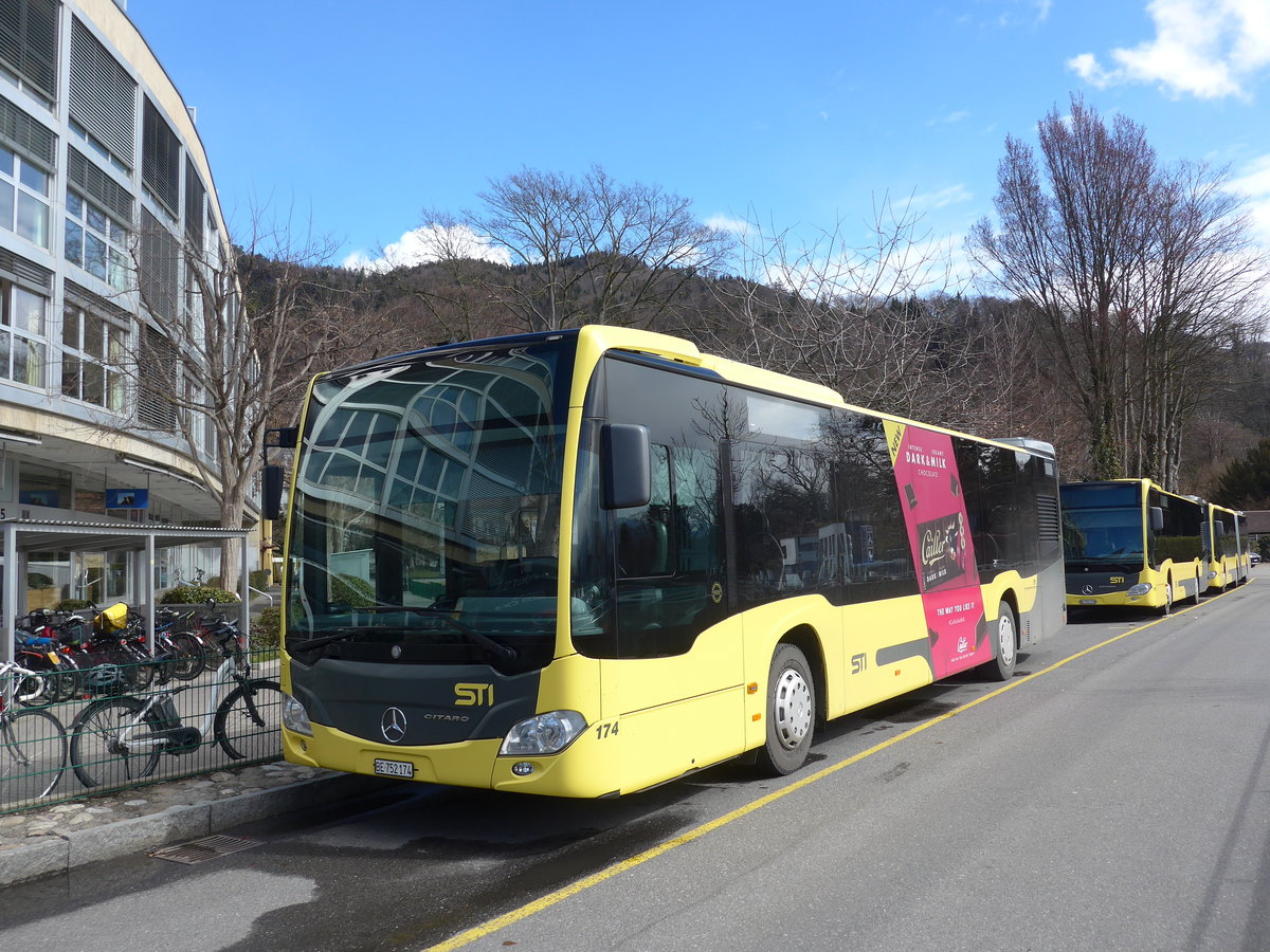 (202'374) - STI Thun - Nr. 174/BE 752'174 - Mercedes am 13. M�rz 2019 bei der Schiffl�ndte Thun