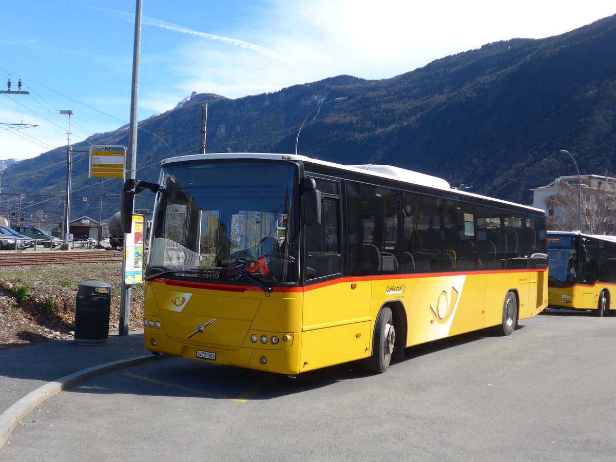 (202'396) - Buchard, Leytron - VS 291'905 - Volvo am 16. M�rz 2019 beim Bahnhof Martigny