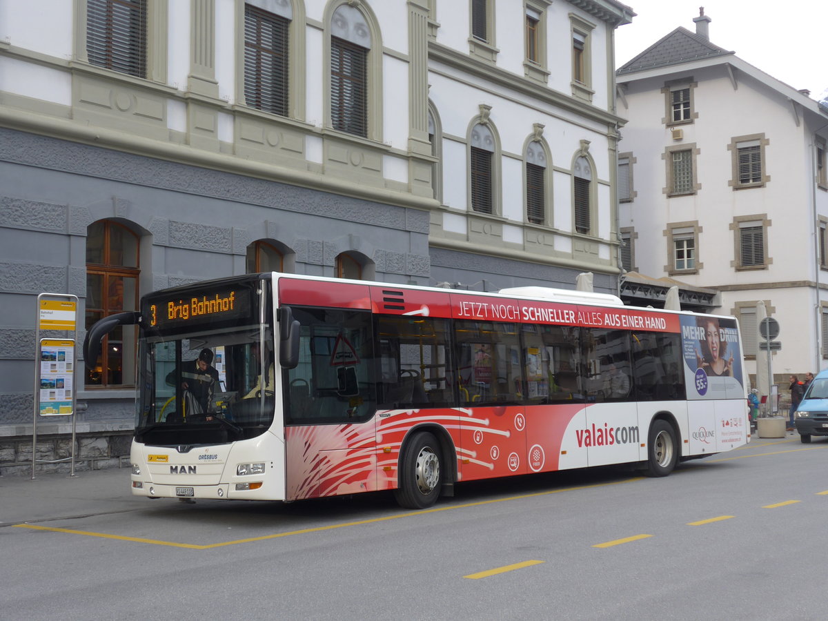(202'478) - PostAuto Wallis - VS 449'118 - MAN am 17. M�rz 2019 beim Bahnhof Brig