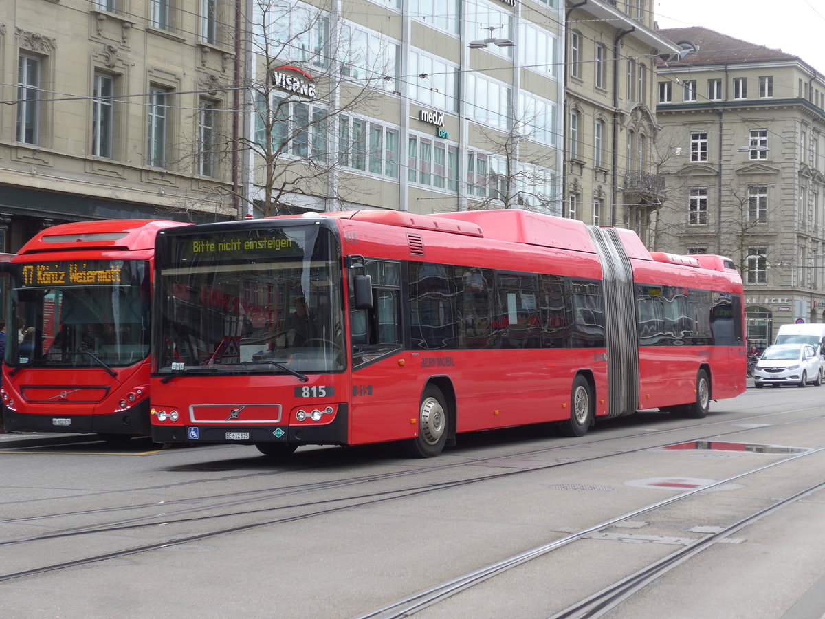 (202'484) - Bernmobil, Bern - Nr. 815/BE 612'815 - Volvo am 18. M�rz 2019 beim Bahnhof Bern