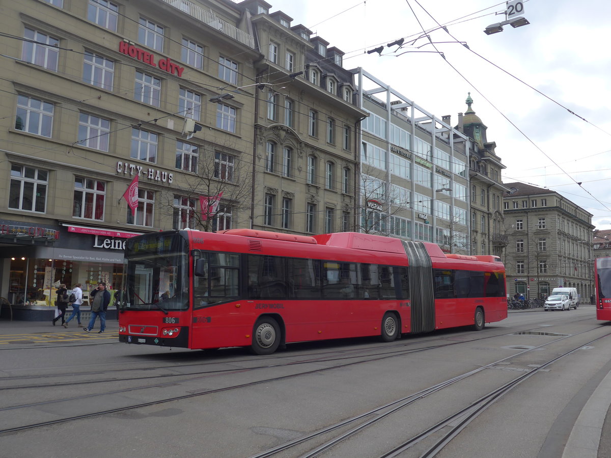 (202'486) - Bernmobil, Bern - Nr. 806/BE 612'806 - Volvo am 18. M�rz 2019 beim Bahnhof Bern