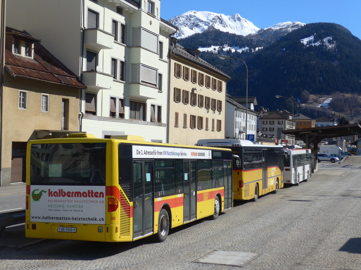 (202'532) - Meyer, G�schenen - Nr. 38/UR 9345 - Mercedes (ex BLT Oberwil Nr. 38) am 19. M�rz 2019 beim Bahnhof Airolo