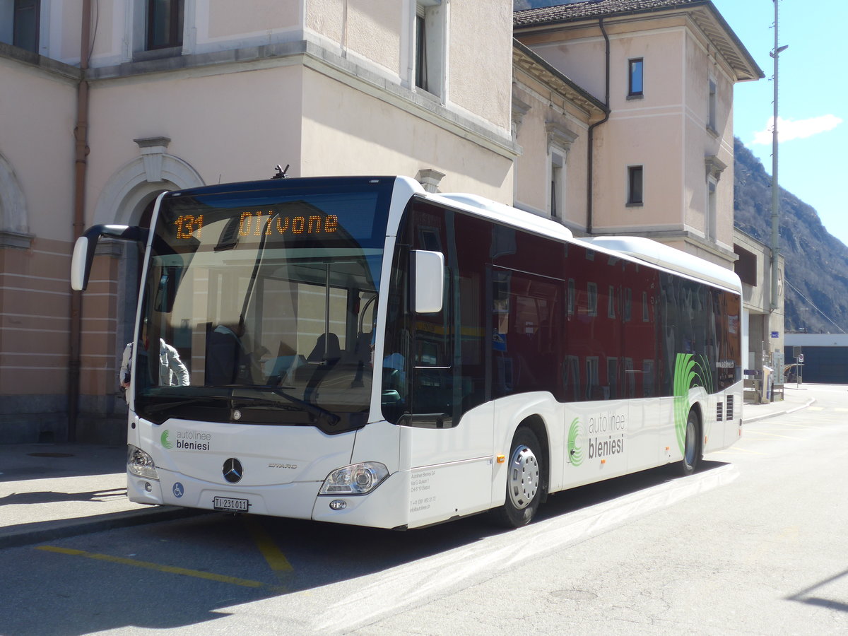 (202'572) - ABl Biasca - Nr. 11/TI 231'011 - Mercedes am 19. M�rz 2019 beim Bahnhof Biasca