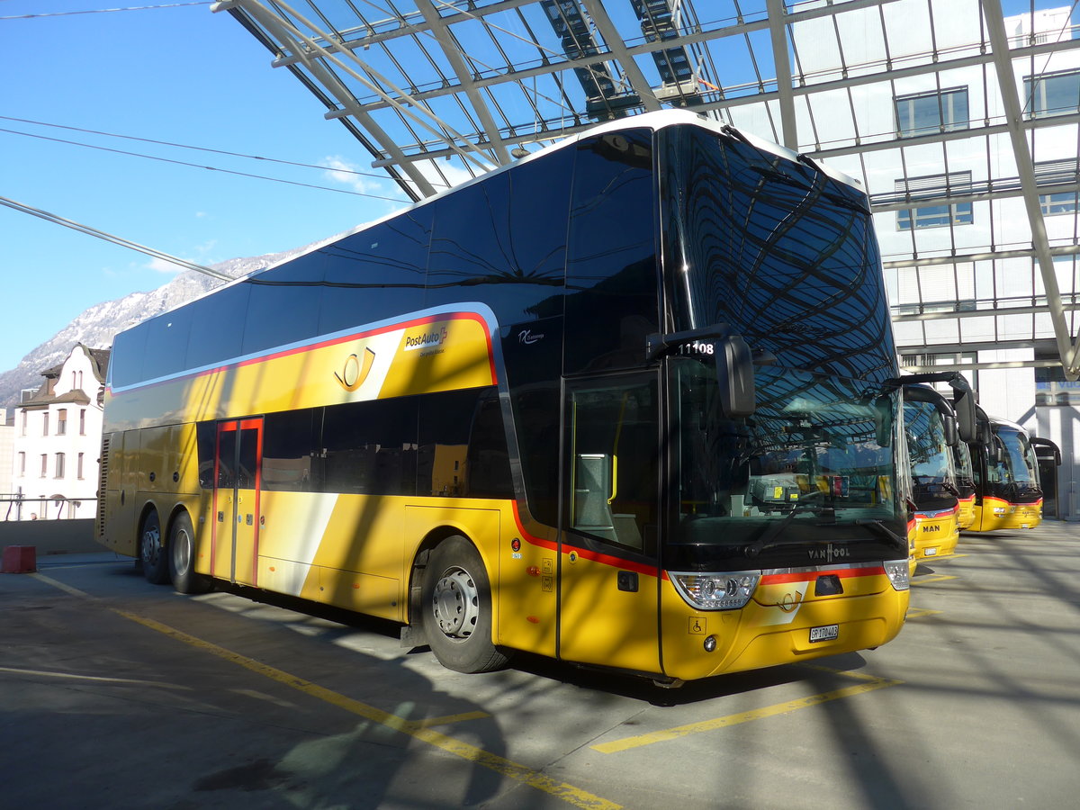 (202'588) - PostAuto Graub�nden - GR 170'403 - Van Hool am 20. M�rz 2019 in Chur, Postautostation