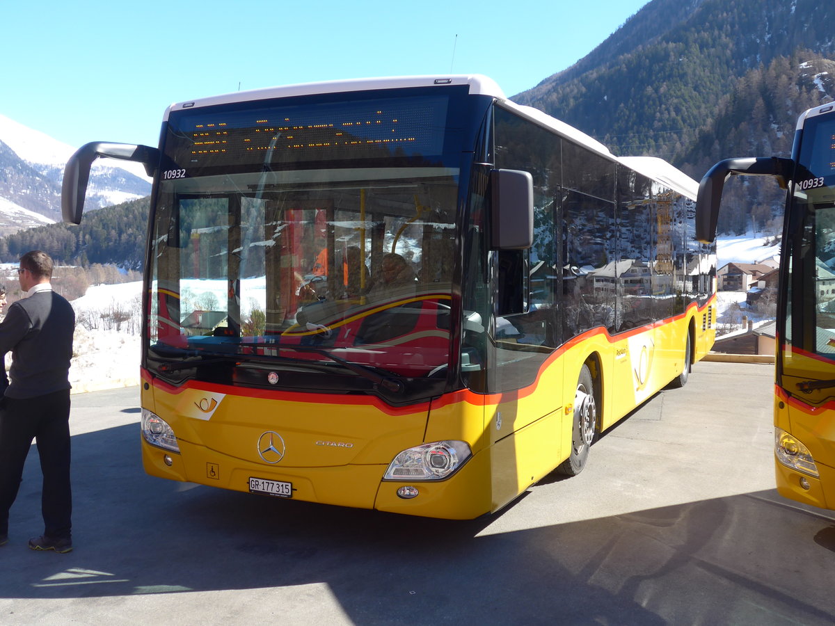 (202'615) - PostAuto Graub�nden - GR 177'315 - Mercedes am 20. M�rz 2019 beim Bahnhof Susch