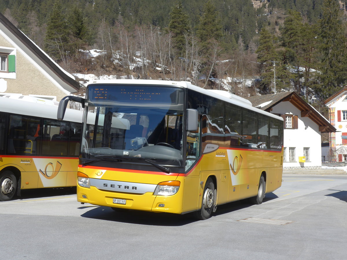(202'625) - PostAuto Graub�nden - GR 102'345 - Setra (ex Riederer, St. Margrethenberg) am 20. M�rz 2019 in Martina, Cunfin