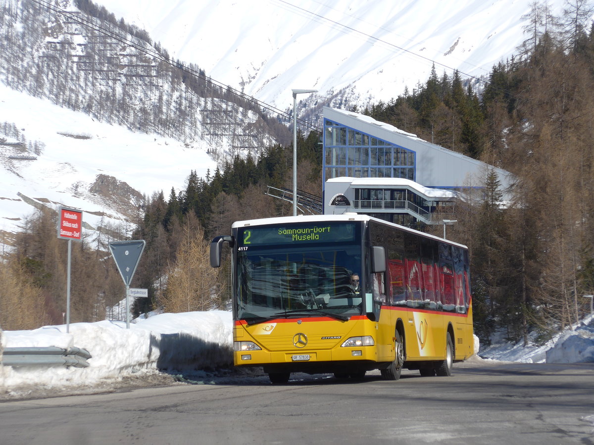 (202'638) - Jenal, Samnaun - GR 57'830 - Mercedes (ex PostAuto Nordschweiz) am 20. M�rz 2019 in Samnaun, Ravaisch